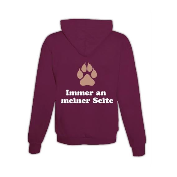 Image of Schwesternuhr Hoodie Hundepfote Unisex - Burgundy - bei Hauptner.ch