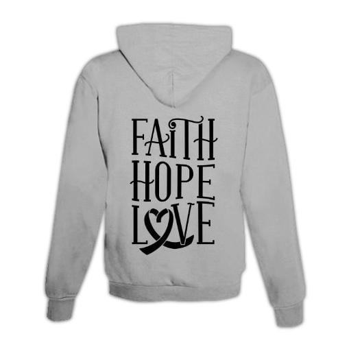 Hoodie mit Zipper Faith Hope Love Unisex