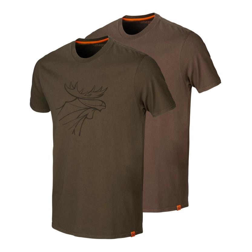 Image of Härkila Graphic T-Shirt 2er-pack - willow green/slate brown bei Hauptner.ch