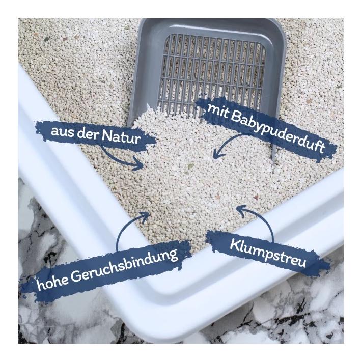 White Cat litière pour chats parfumée à la poudre de bébé 2x 15 litres