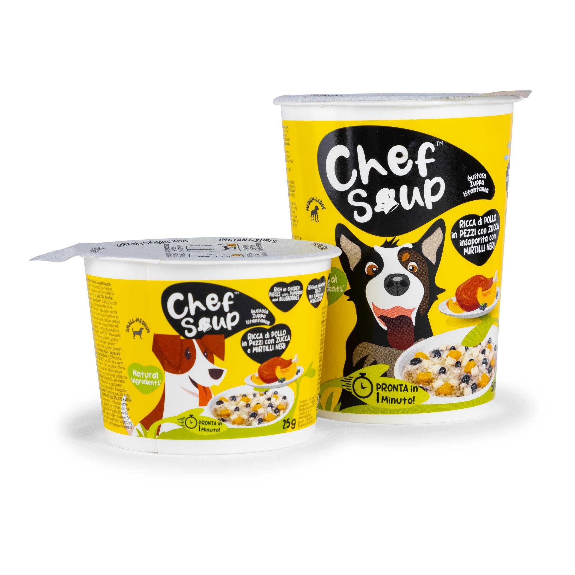 Hundesuppe mit Huhn, Kürbis & Blaubeere