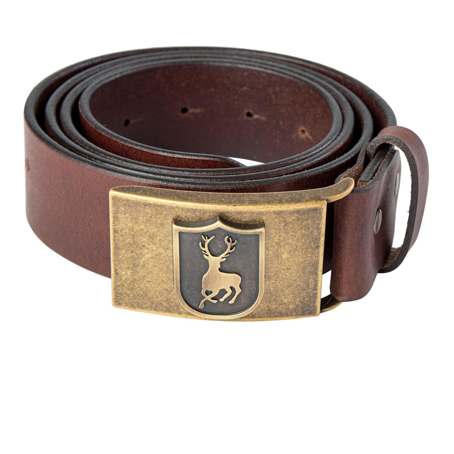 Image of Deerhunter Leather Gürtel mit Logoschliesse - Cognac Brown bei Hauptner.ch