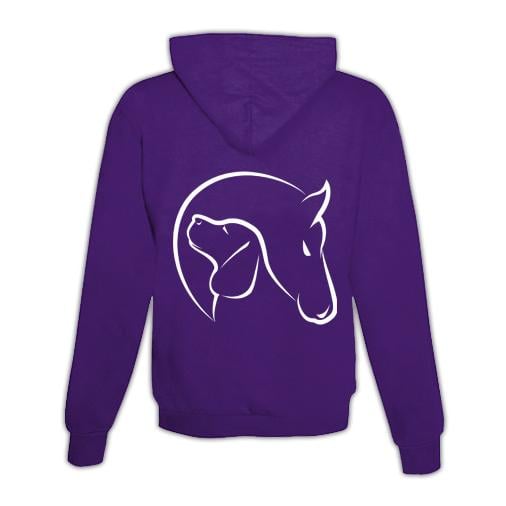 Image of Schwesternuhr Hoodie Horse & Dog Unisex - Lila - bei Hauptner.ch