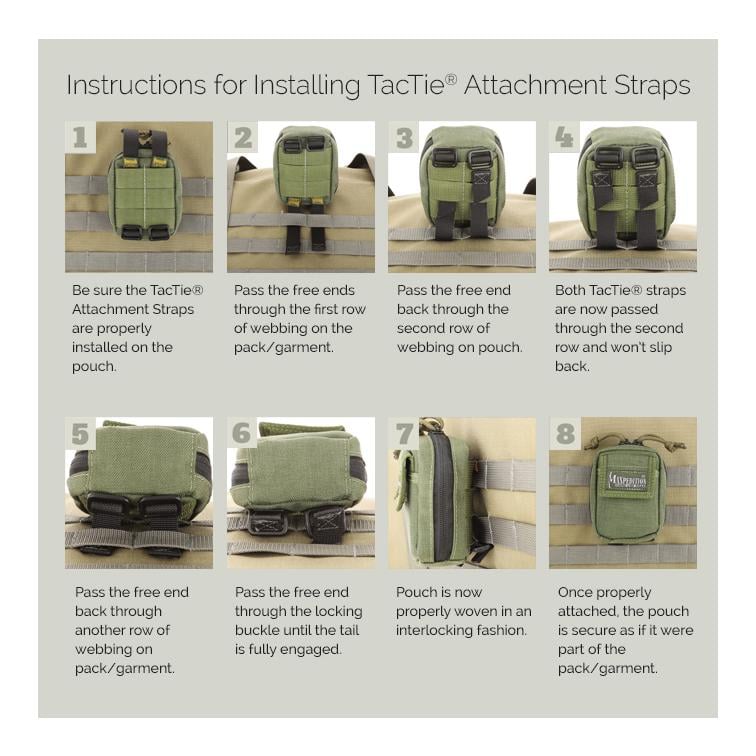 TacTie Befestigungsband 12.5cm (4er Pack) - OD Grün
