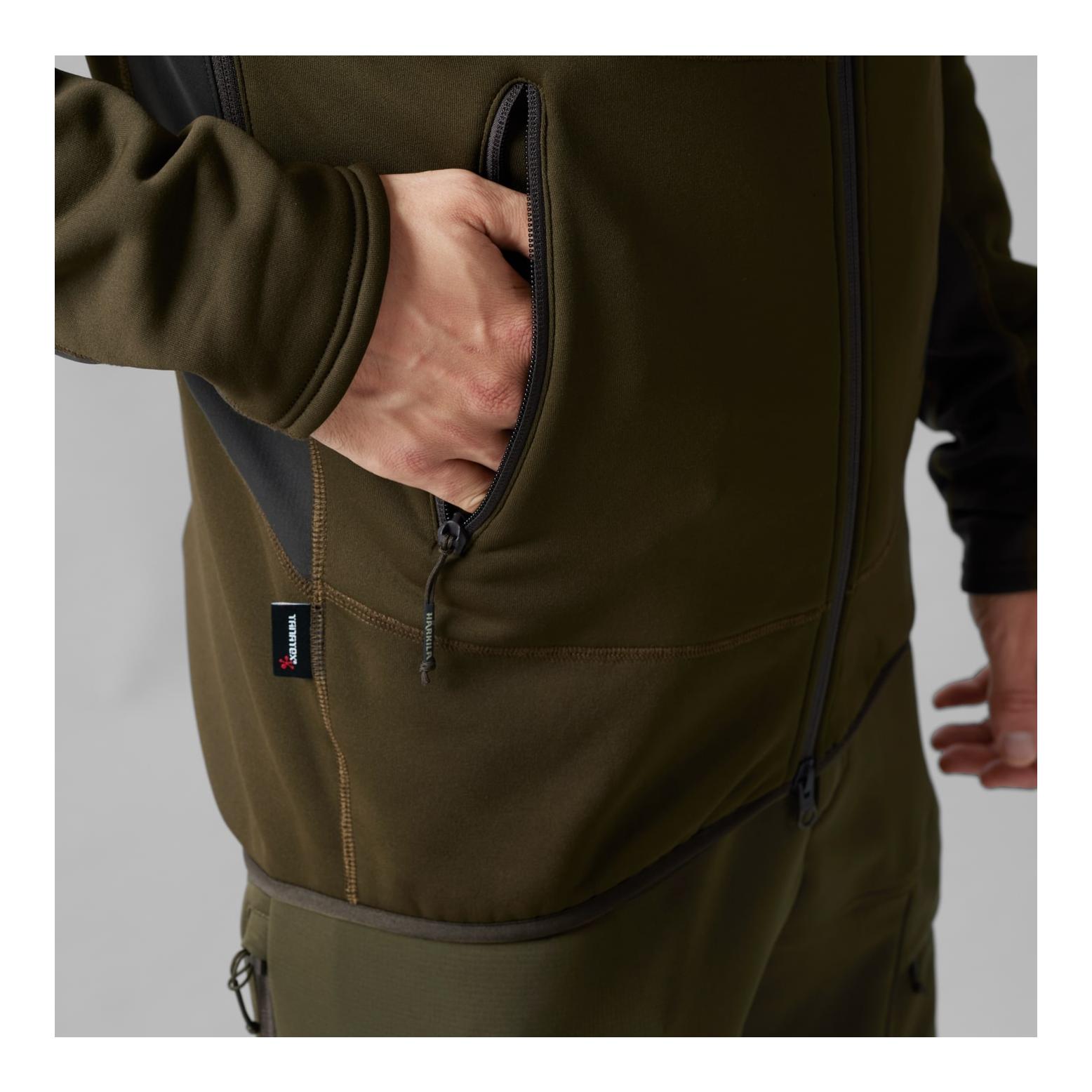 Deer Stalker Fleece Hoodie - Willow green/Shadow brown