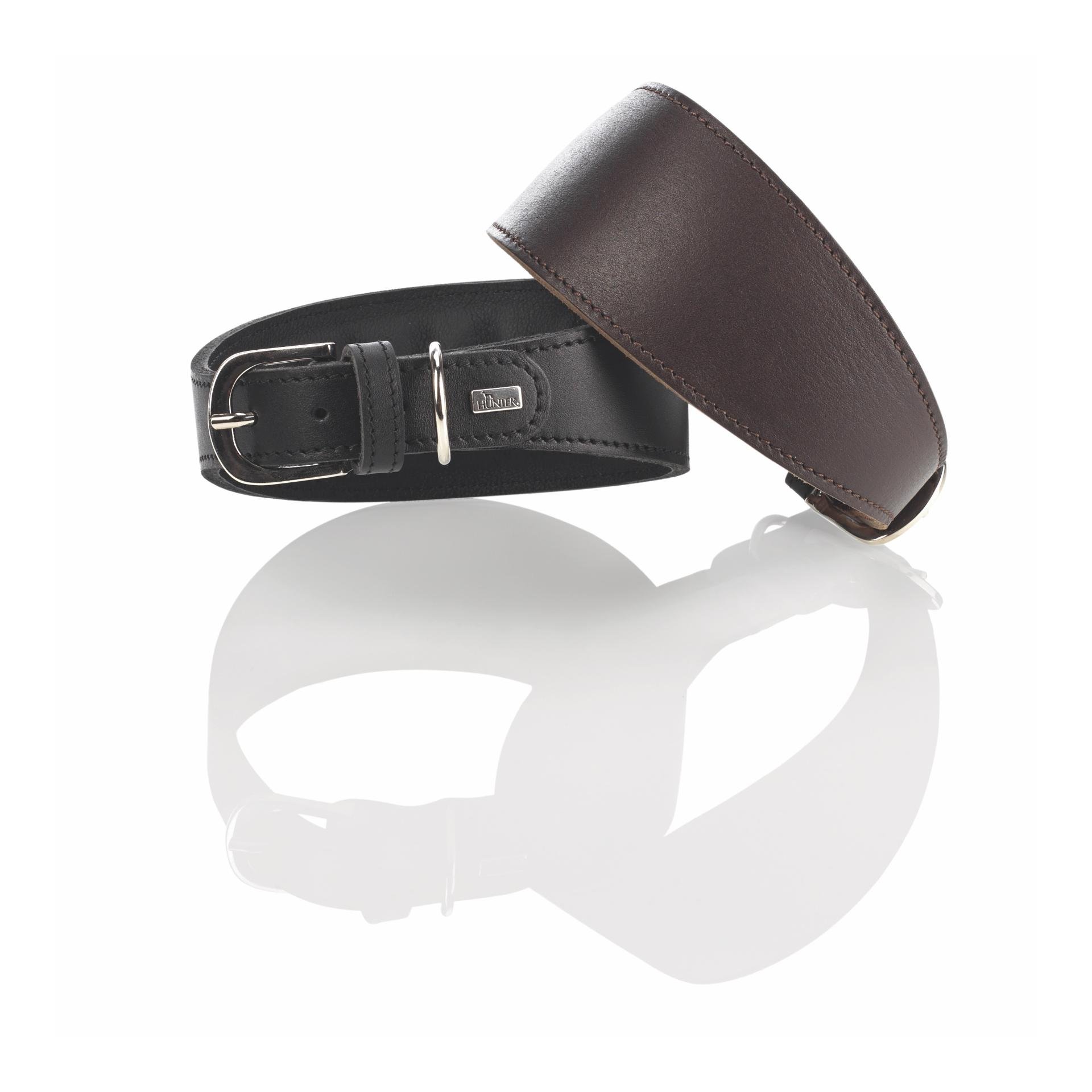 Windhundhalsband Super Soft Echtleder - schwarz