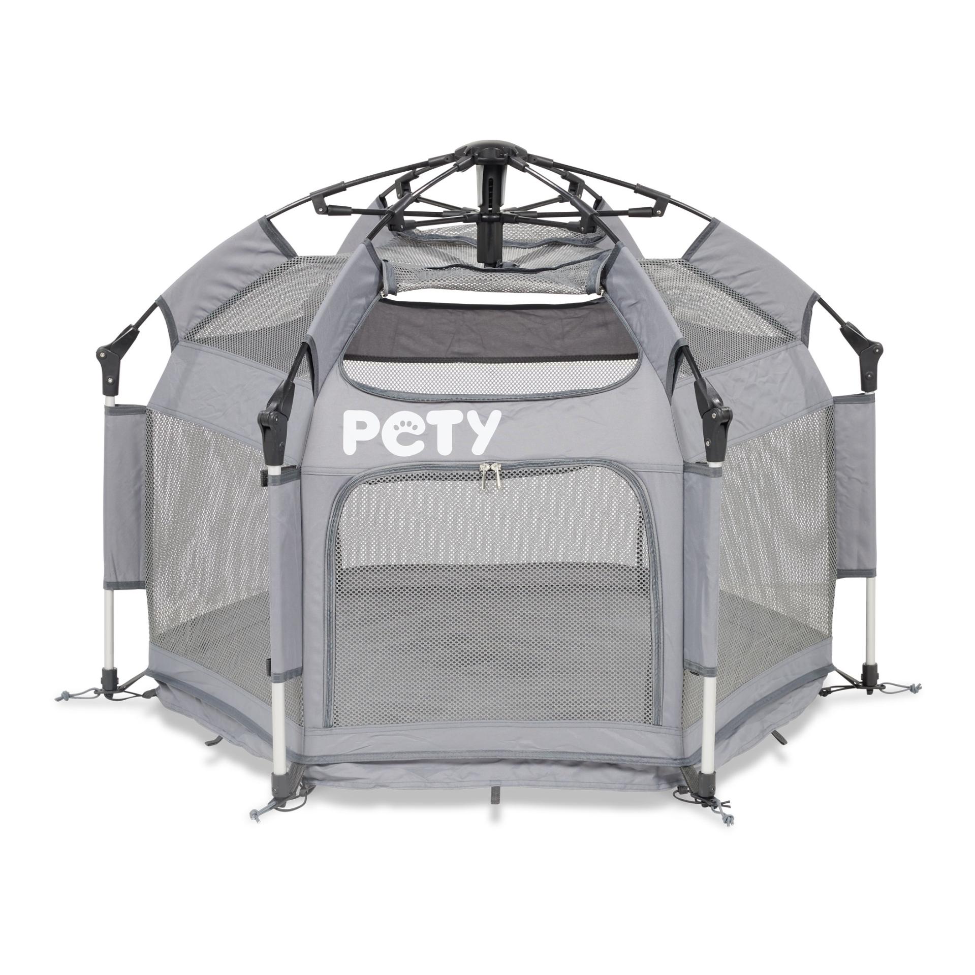 Laufstall Set klein mit Bodenmatte und Dach