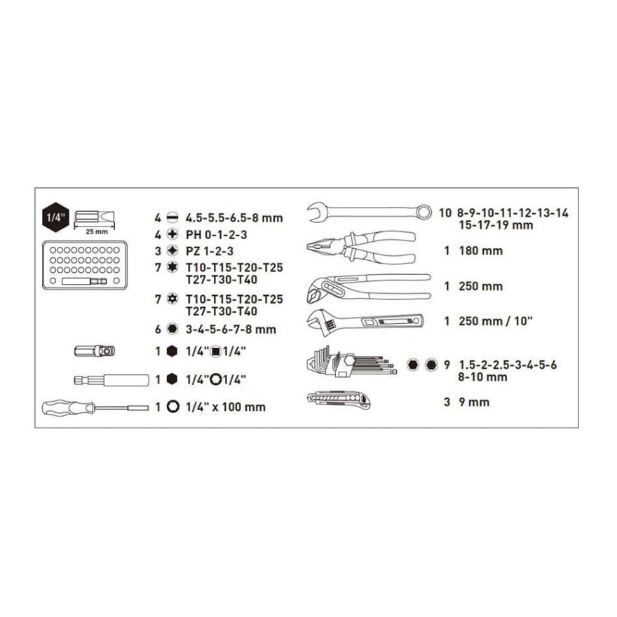 Etui mit 57 Werkzeugen