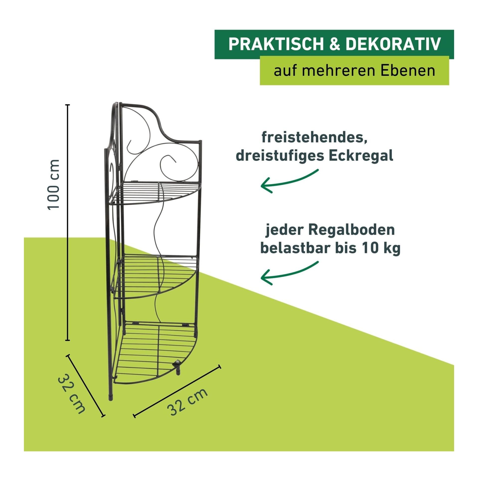 Windhager Étagère d'angle à trois niveaux pour plantes - pliable