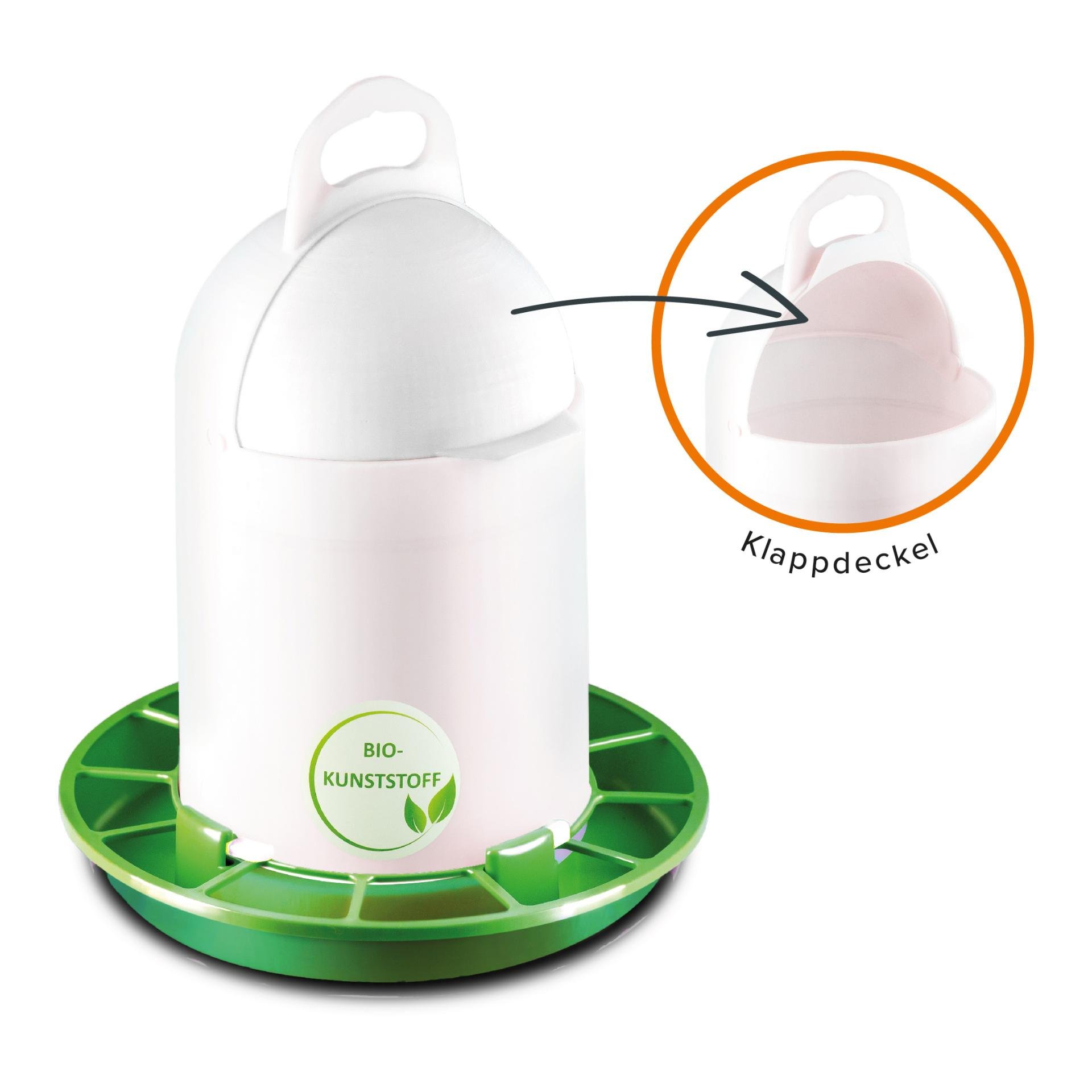 Futterautomat FS-Grüne Linie mit Klappdeckel (Bio-Kunststoff)