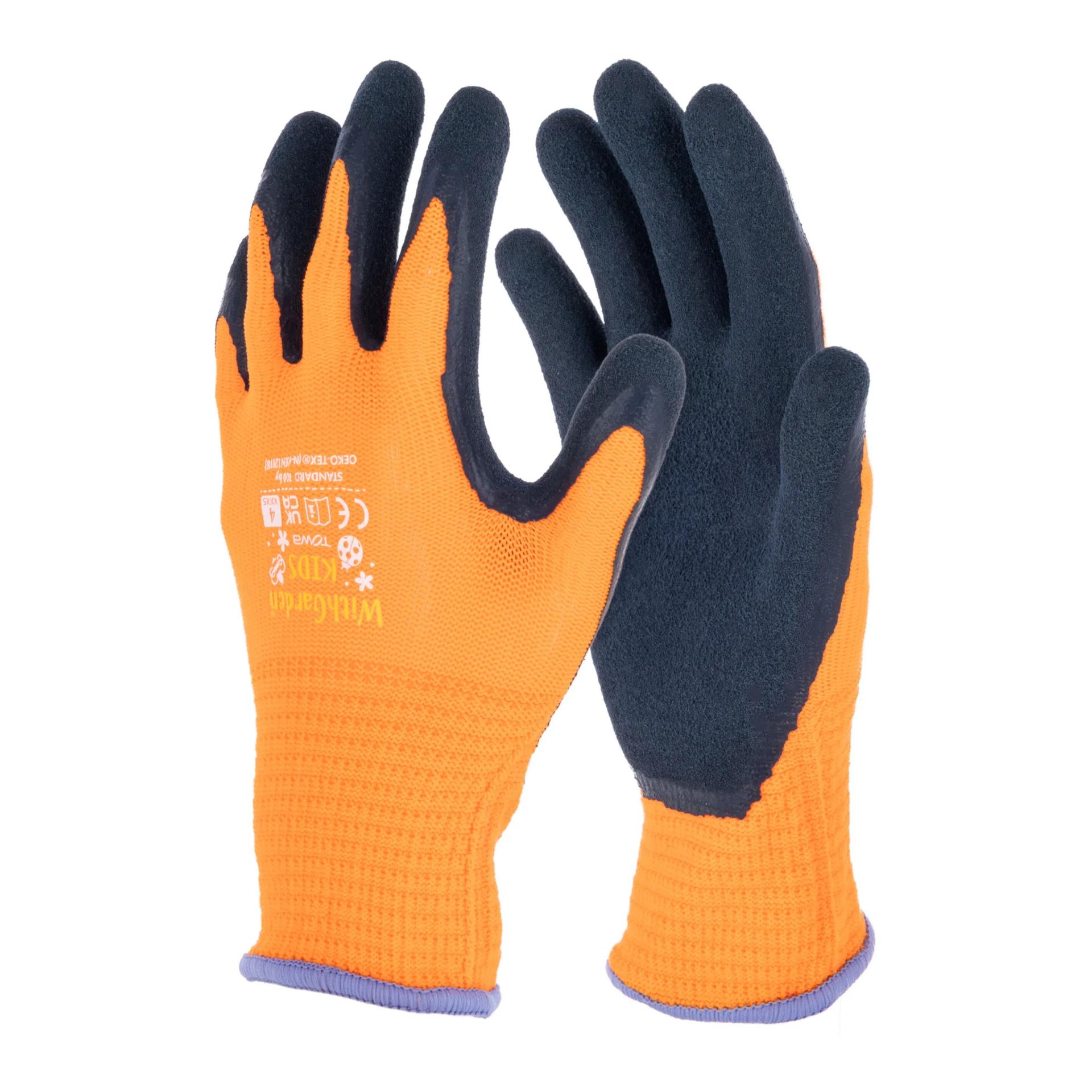 Gants pour enfants TOWA 4-6 ans, revêtus de latex - orange