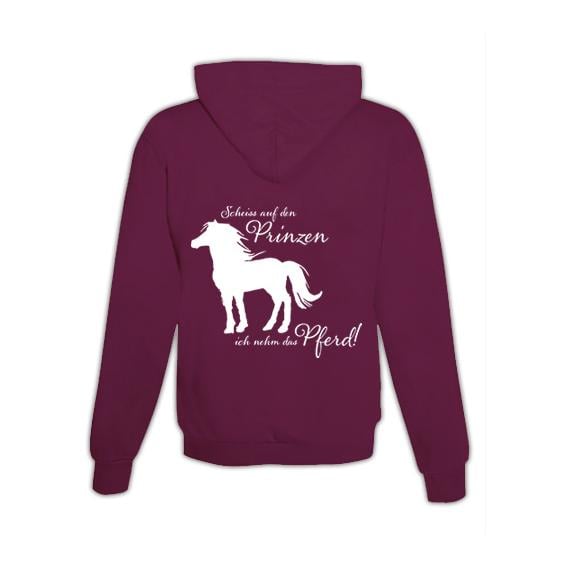 Image of Schwesternuhr Hoodie Ich nehm das Pferd Unisex - Burgundy - bei Hauptner.ch