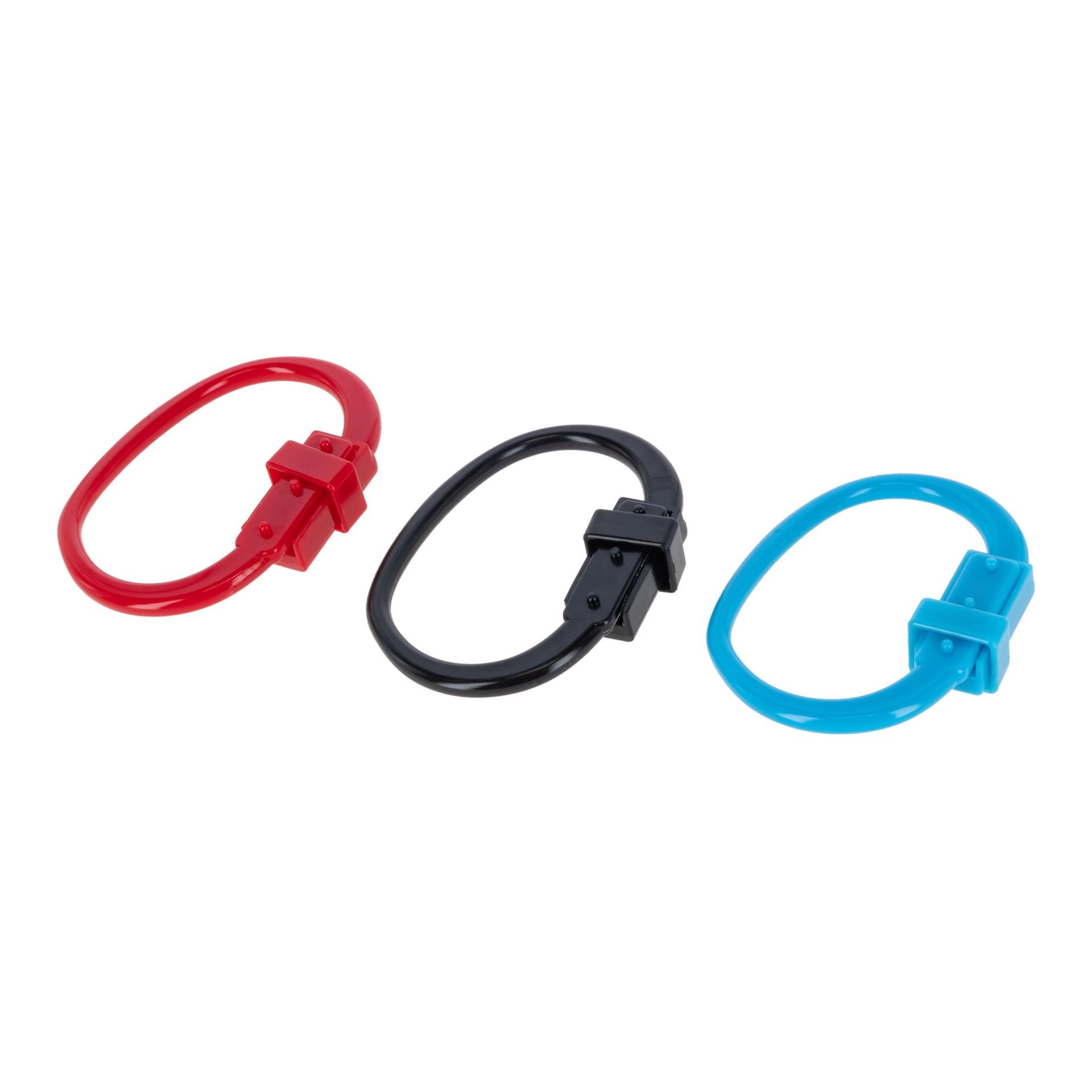 Kerbl Sicherheitsanbindering  3er Set - rot, schwarz, blau