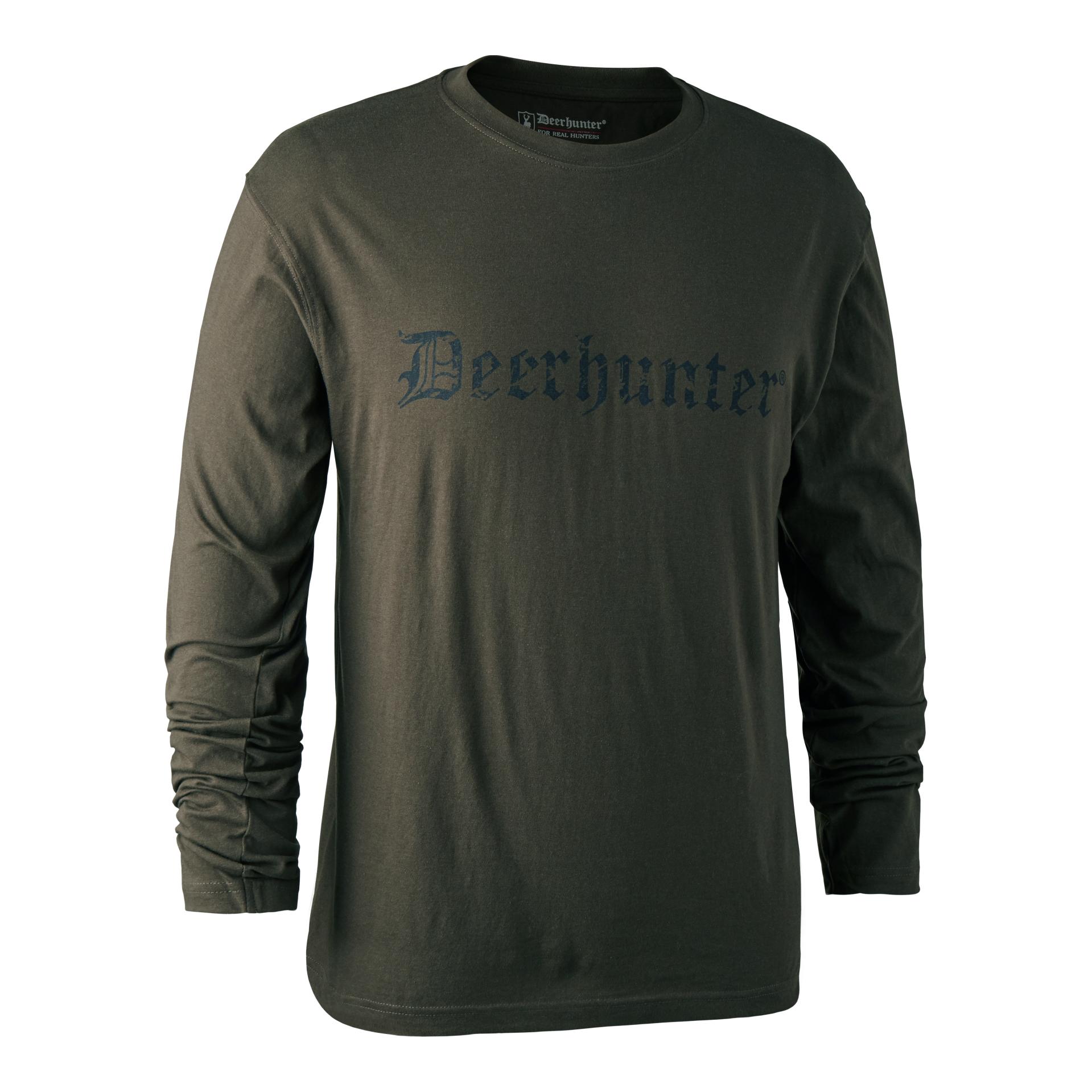 Image of Deerhunter Logo Langarm-Shirt - Bark Green bei Hauptner.ch