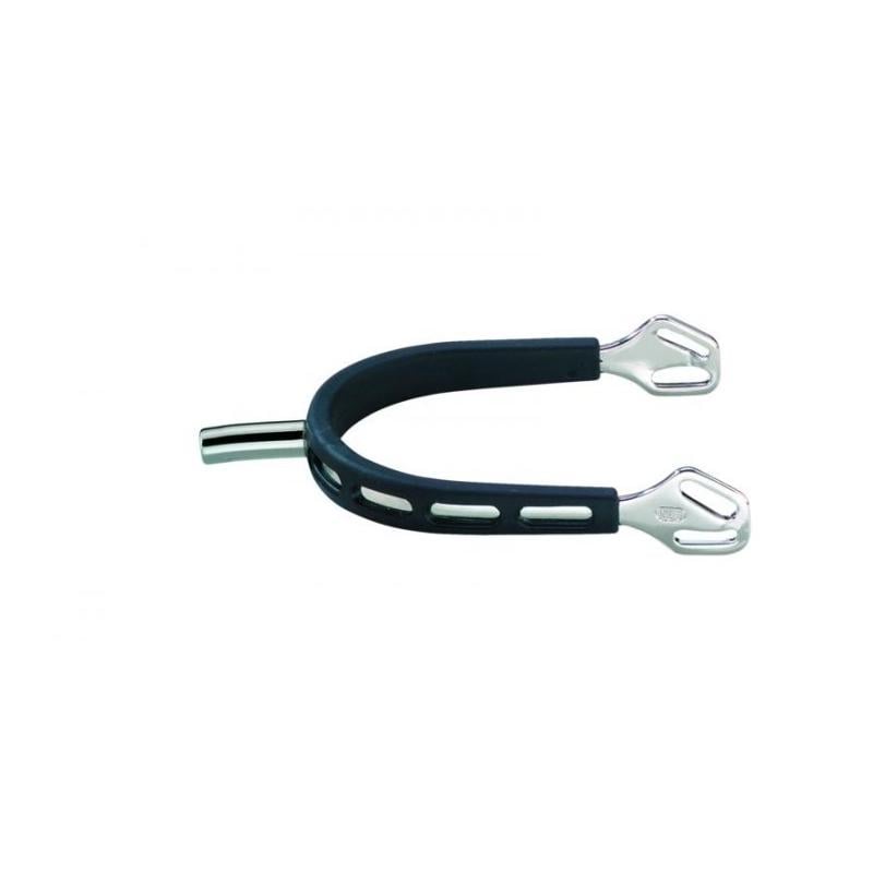 ULTRA fit EXTRA GRIP Edelstahlsporen - mit Balkenhol Schlaufe - 25mm Dorn rechtwinklig