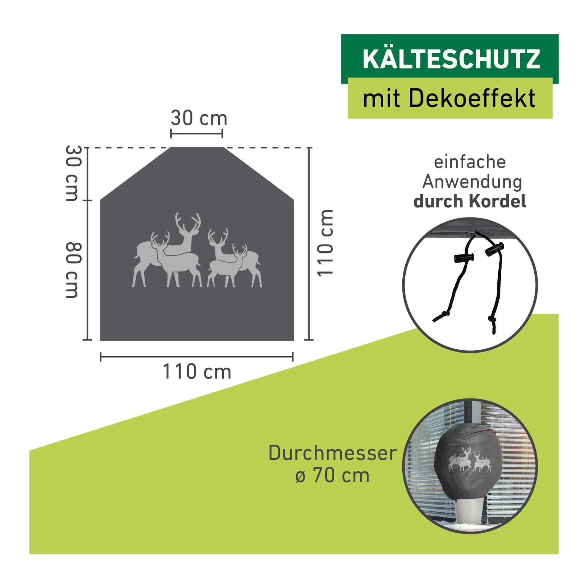 Winter-Deko-Vlieshaube PROTECT Hirsche