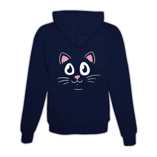 Image of Schwesternuhr Hoodie Katzengesicht Unisex - Dunkelblau - bei Hauptner.ch