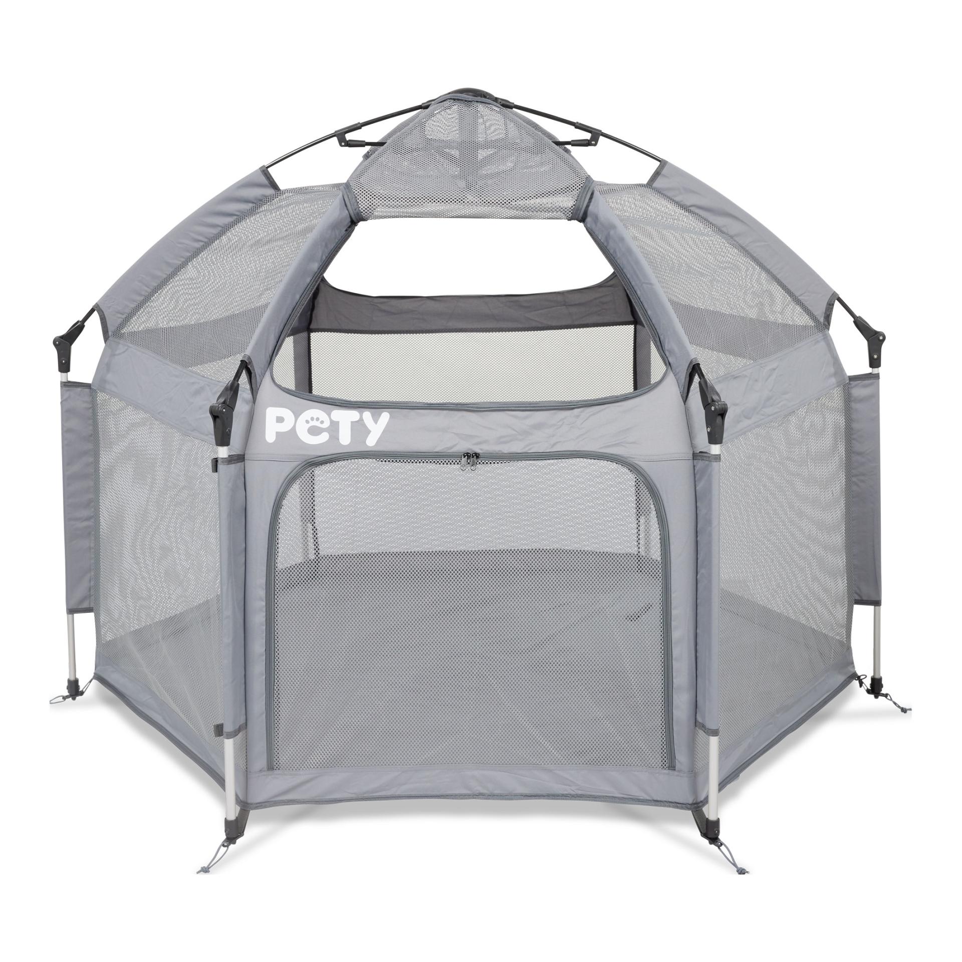 Laufstall Set gross mit Bodenmatte und Dach