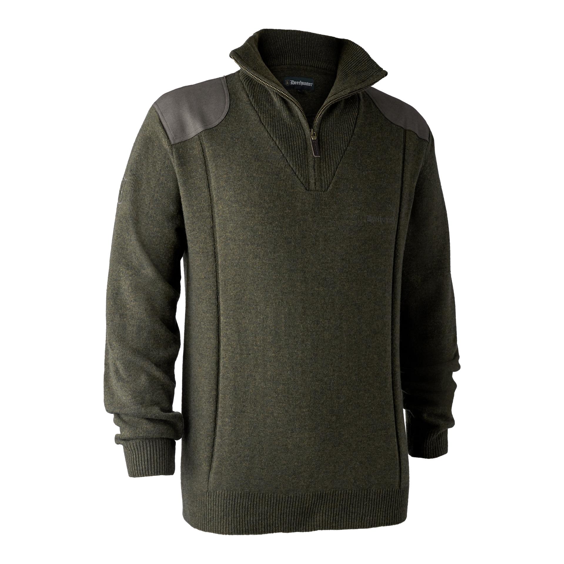 Image of Deerhunter Sheffield Pullover mit Zip-Neck - Green Melange bei Hauptner.ch