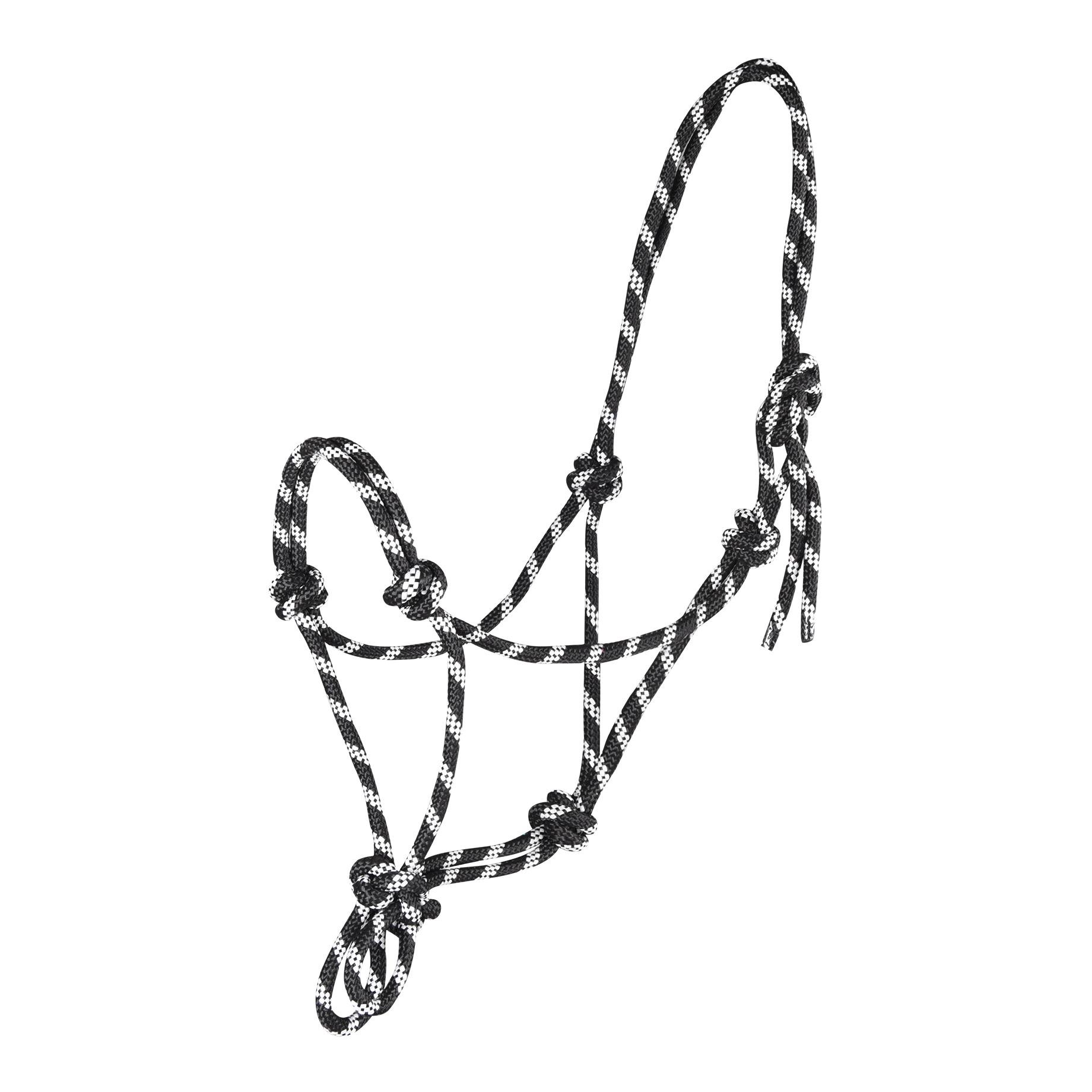 Knotenhalfter - schwarz/weiss