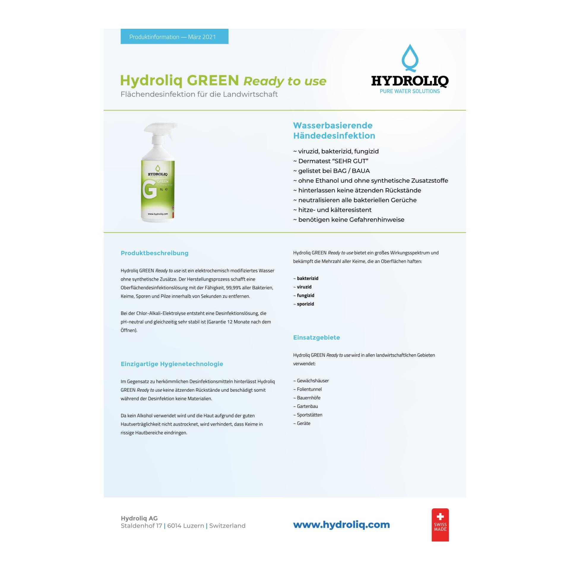 Green - gegen Bakterien, Sporen, Pilze, Viren, Keime 