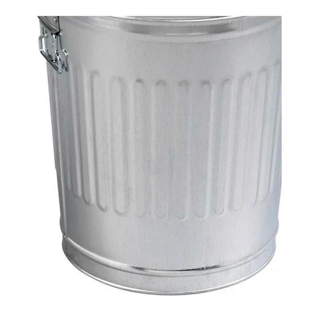 Amerikanischer Abfalleimer aus verzinktem Stahl