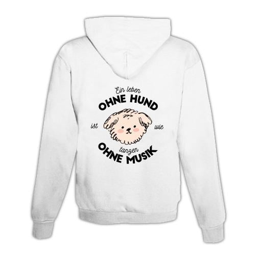 Hoodie mit Zipper Hund & Musik Unisex