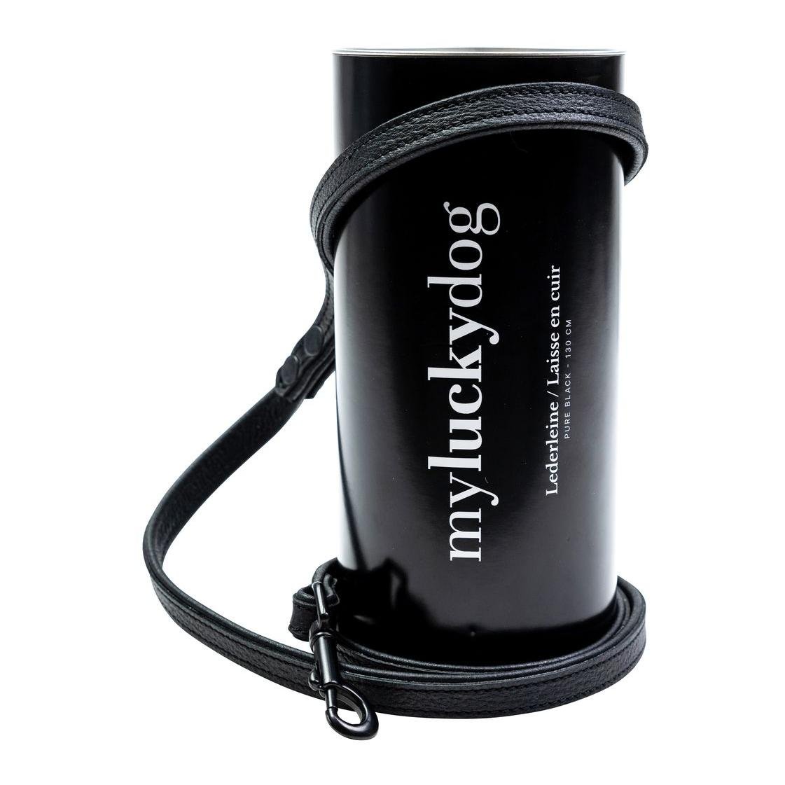 Image of MyLuckyDog Lederleine - pure black bei Hauptner.ch