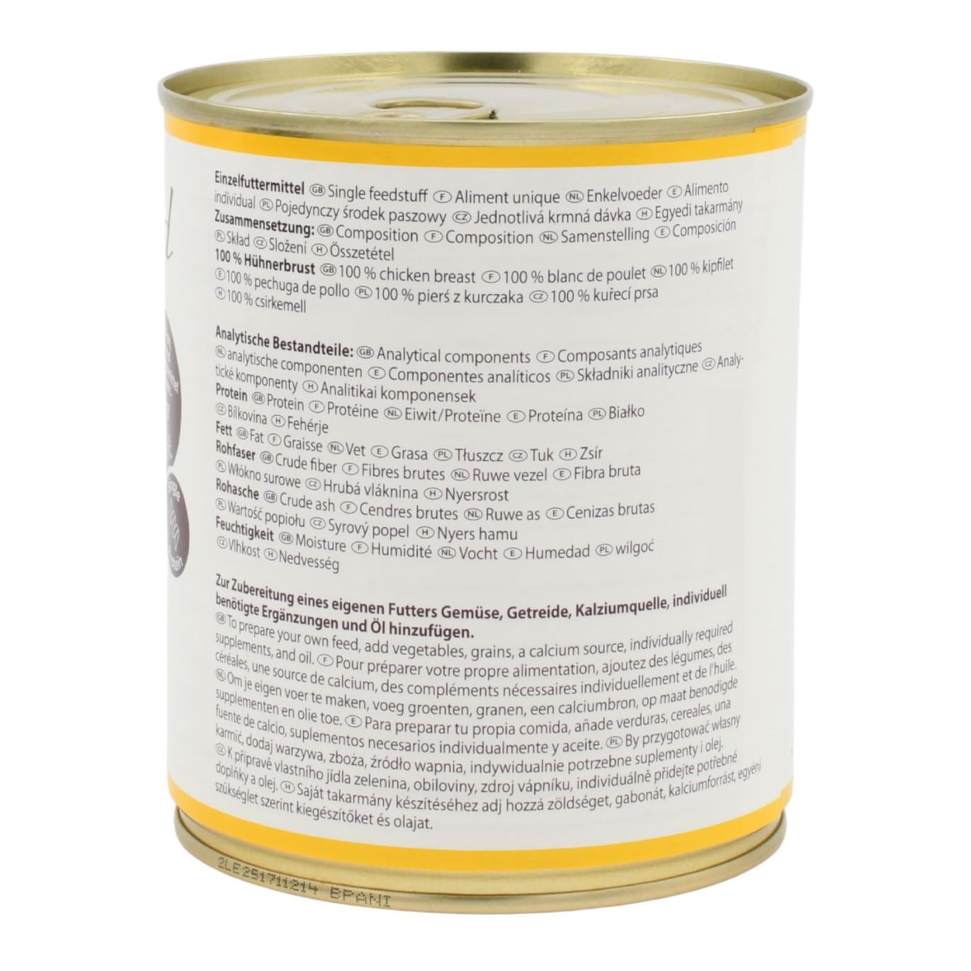 Reinfleisch-Dose Hühnerbrust, Einzelfuttermittel für Hunde und Katzen