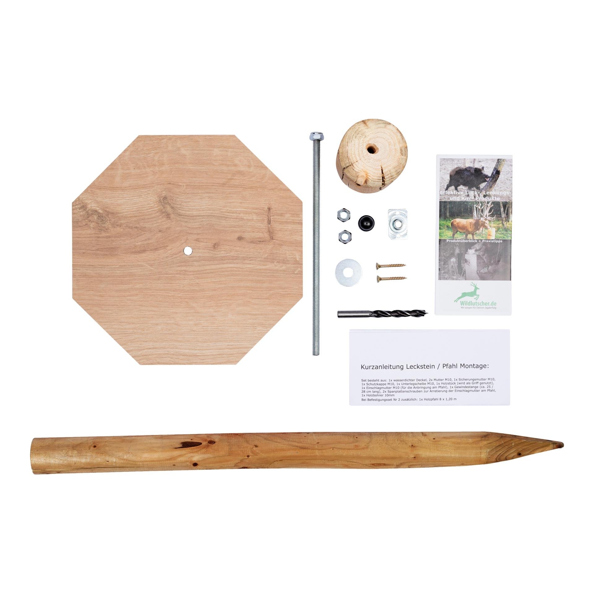 Befestigungsset Pfahlanbringung für Lecksteine (mit Pfahl)