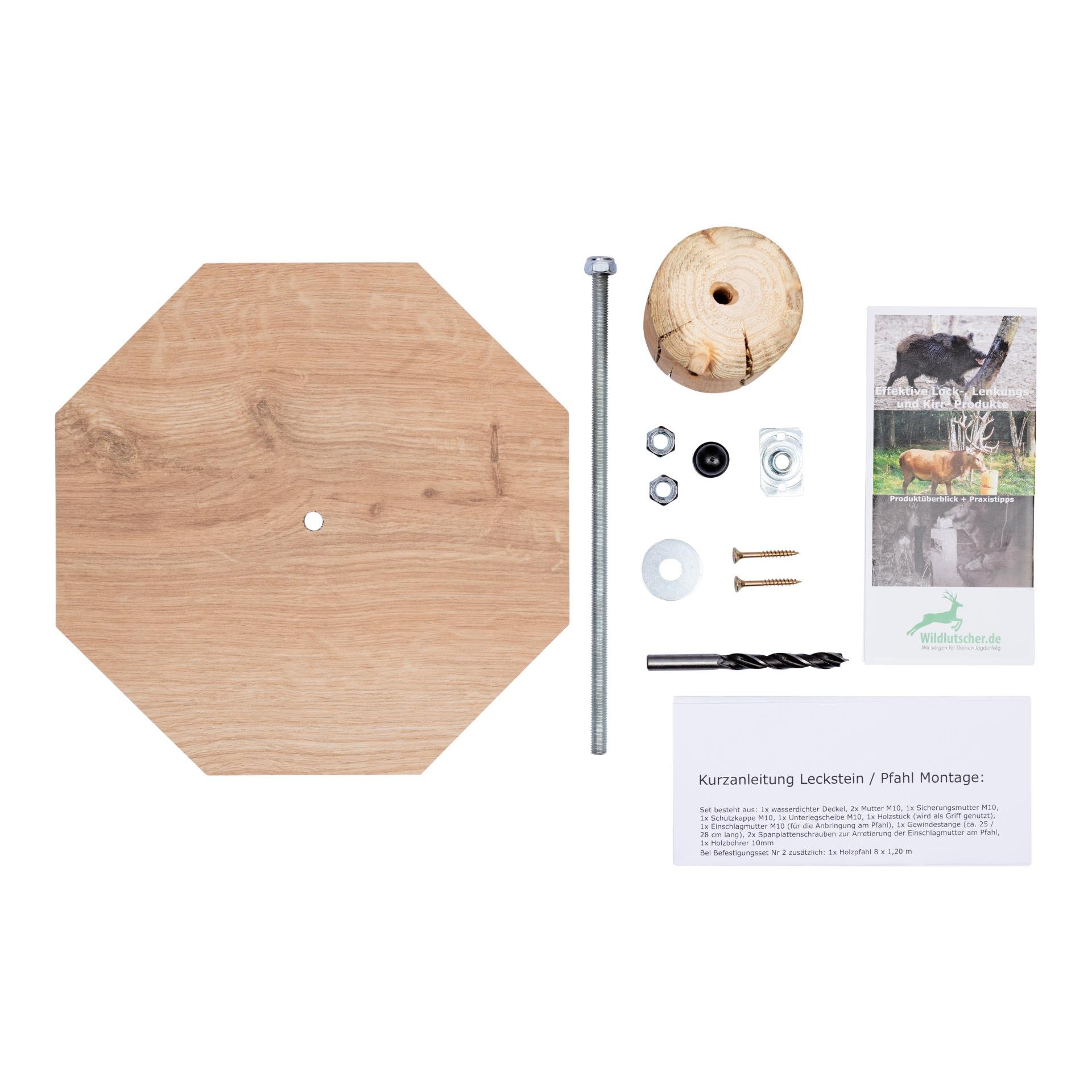 Befestigungsset Pfahlanbringung für Lecksteine