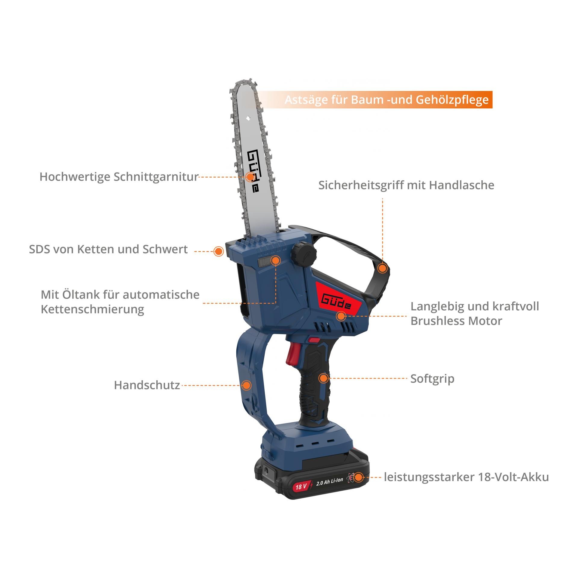 Akku Minikettensäge GMK 18-201-05