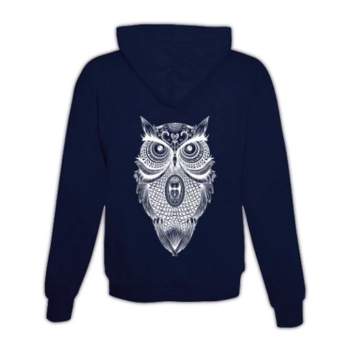 Pull à capuche Mandala chouette unisexe
