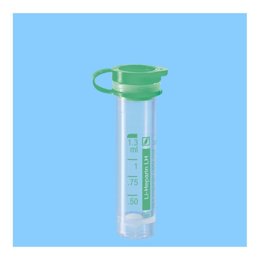 Mikro-Probengefäss Lithium-Heparin, 1,3 ml - grün