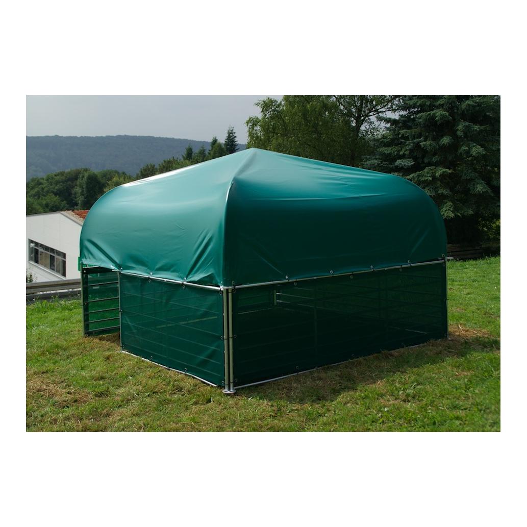 Abri de pâturage avec filet brise-vent et kit d’écoulement