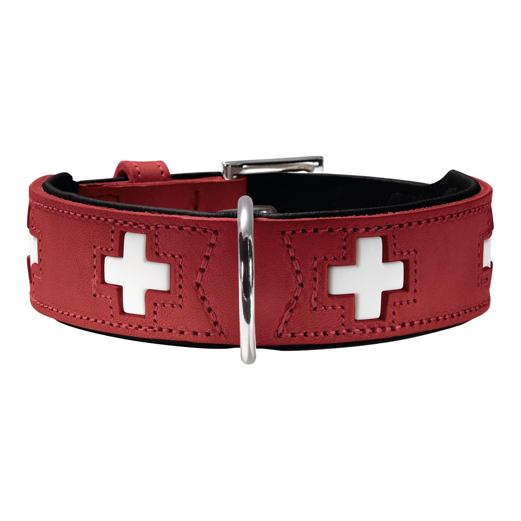Halsband Swiss Echtleder - rot
