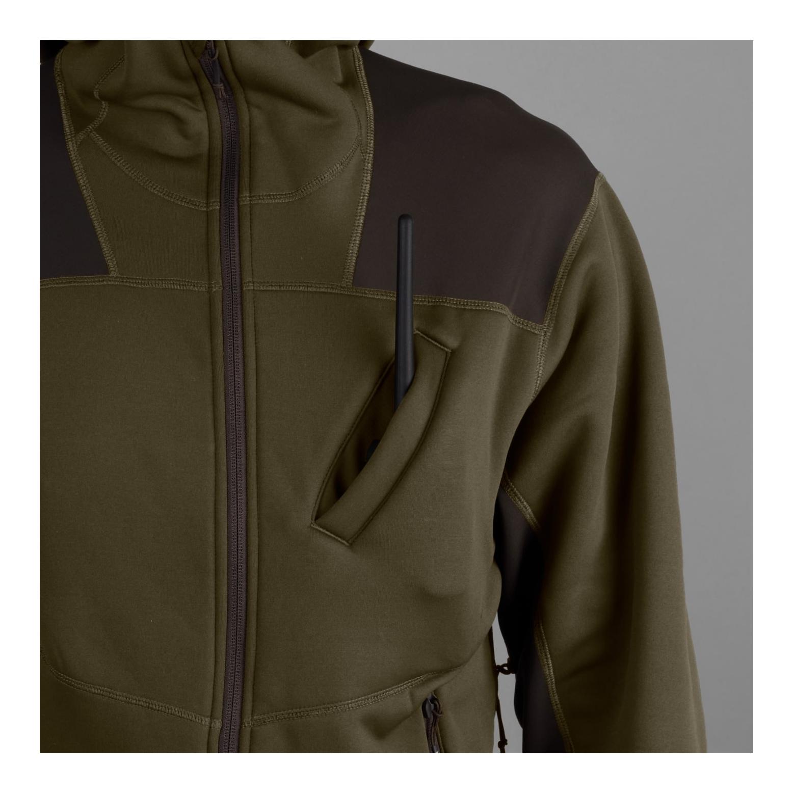 Deer Stalker Fleece Hoodie - Willow green/Shadow brown