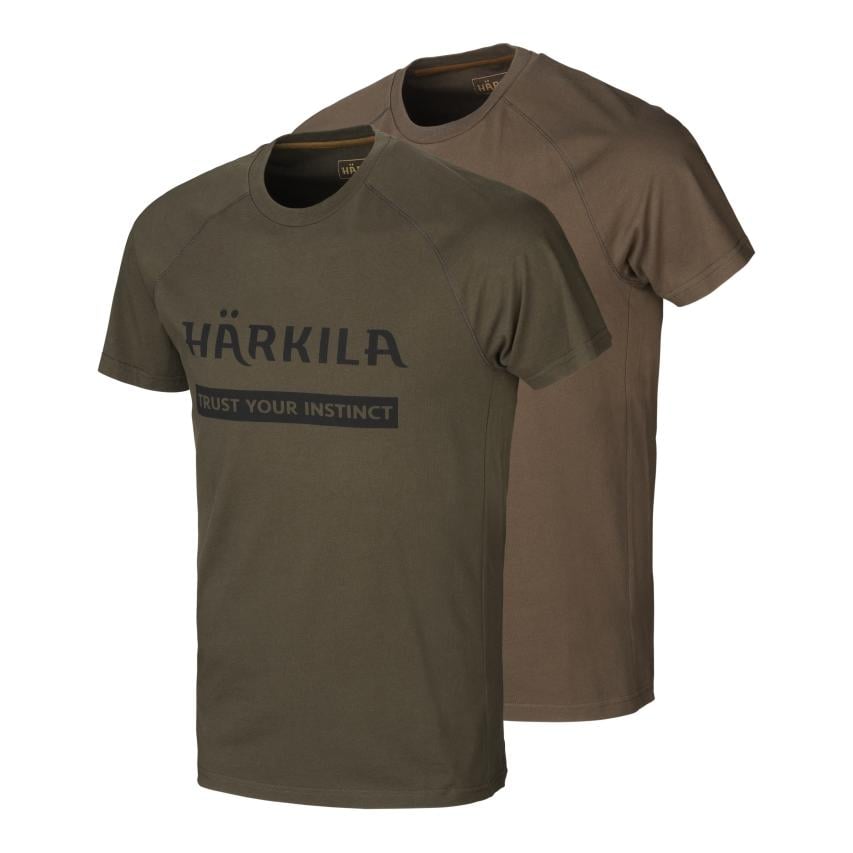 Image of Härkila Logo T-Shirt 2er-pack - willow green/slate brown bei Hauptner.ch