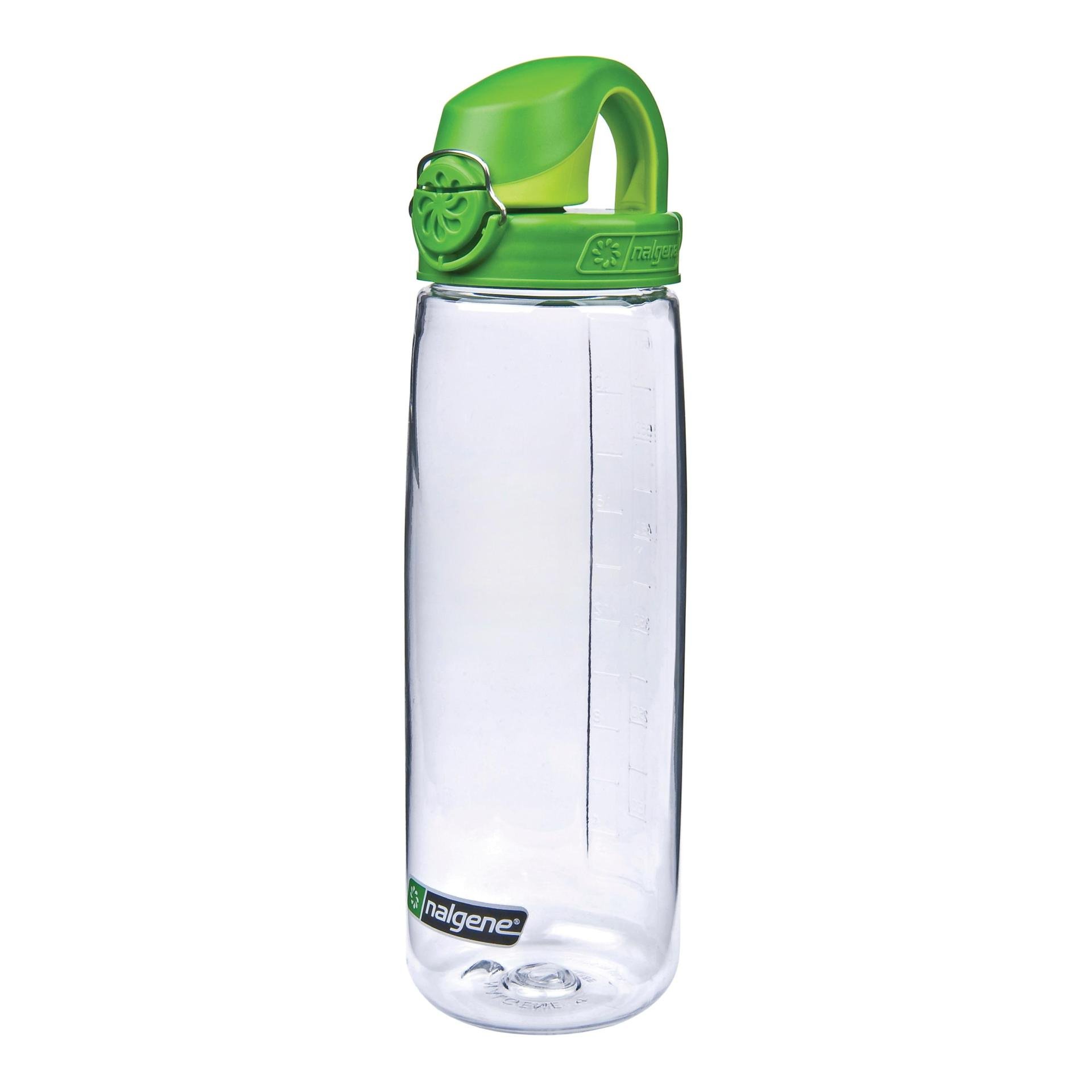 Image of Nalgene Everyday OTF 0.7 L Trinkflasche mit Einhanddruckverschluss, transparent - grüner Deckel bei Hauptner.ch