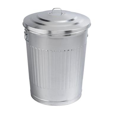 Amerikanischer Abfalleimer aus verzinktem Stahl
